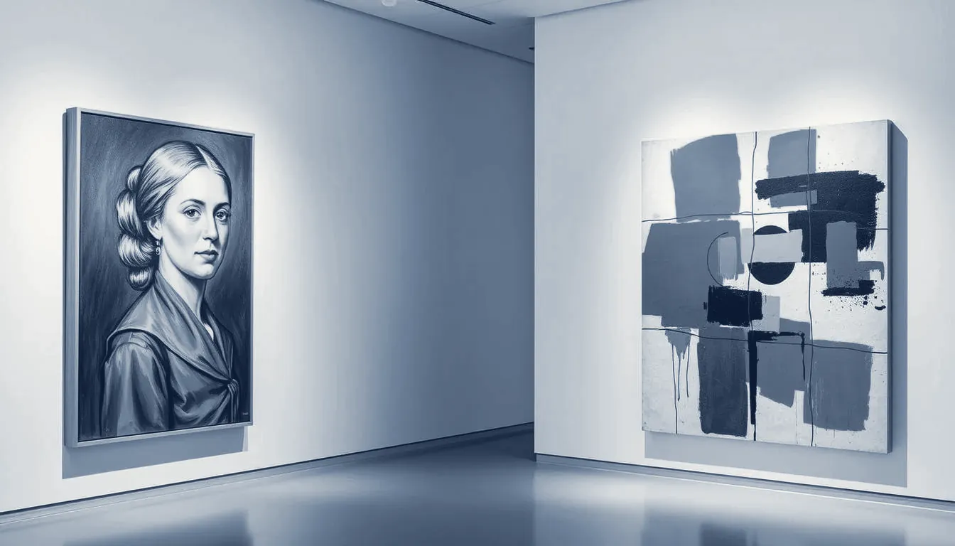 Fine art in a gallery setting
