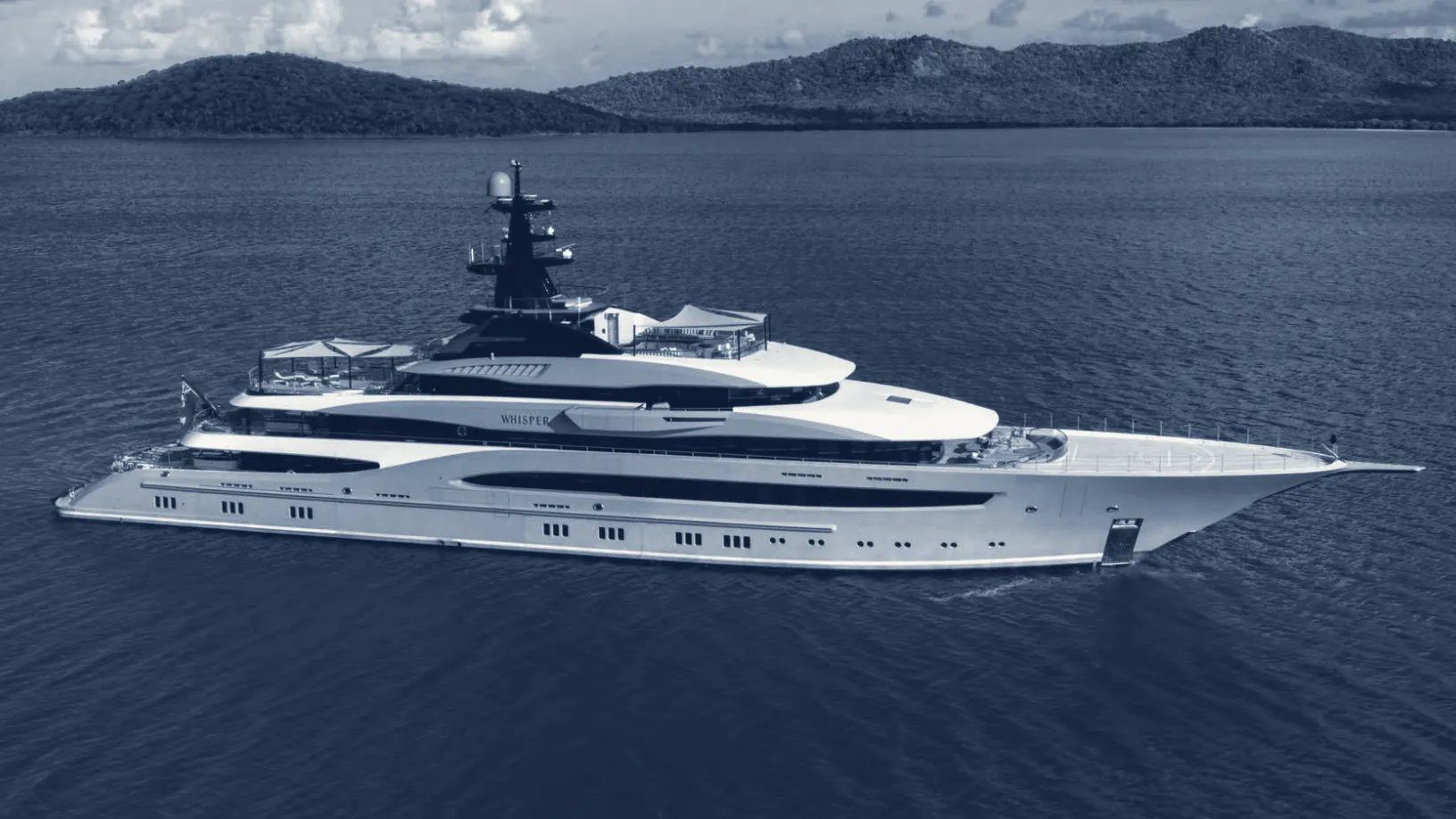 A superyacht on open water